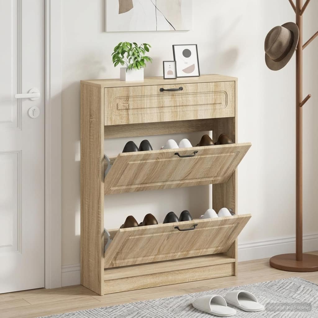 VidaXL Ντουλάπα Παπουτσιών UTRECHT 78 x 24 x 100 εκ. Sonoma Δρυς