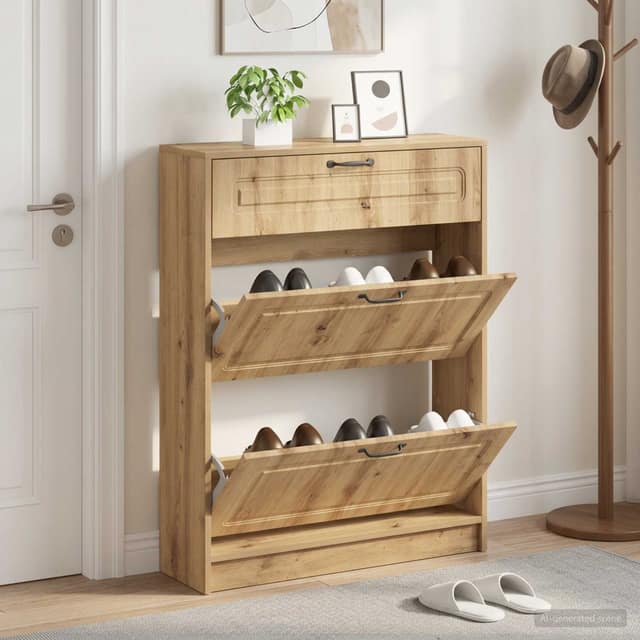 VidaXL Ντουλάπα Παπουτσιών UTRECHT 78 x 24 x 100 εκ. Artisan Δρυς