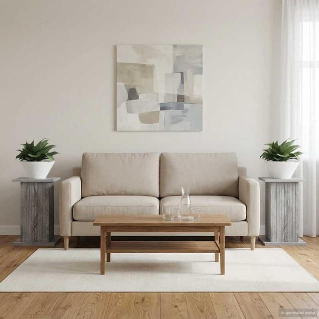 VidaXL Βάση φυτών 2 τμχ. Γκρι Sonoma 30,5 x 30 x 43 εκ