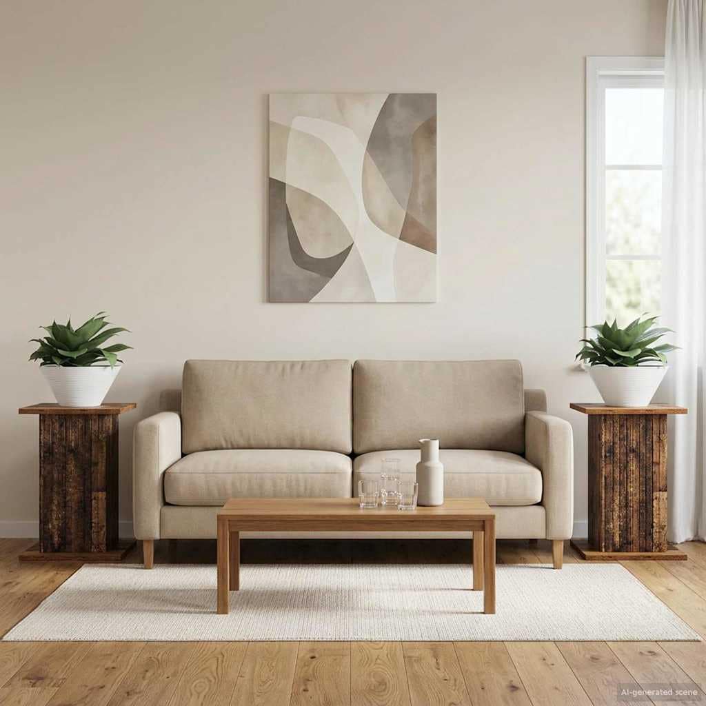 VidaXL Βάση φυτών 2 τμχ. Παλαιωμένο ξύλο 30,5 x 30 x 43 εκ