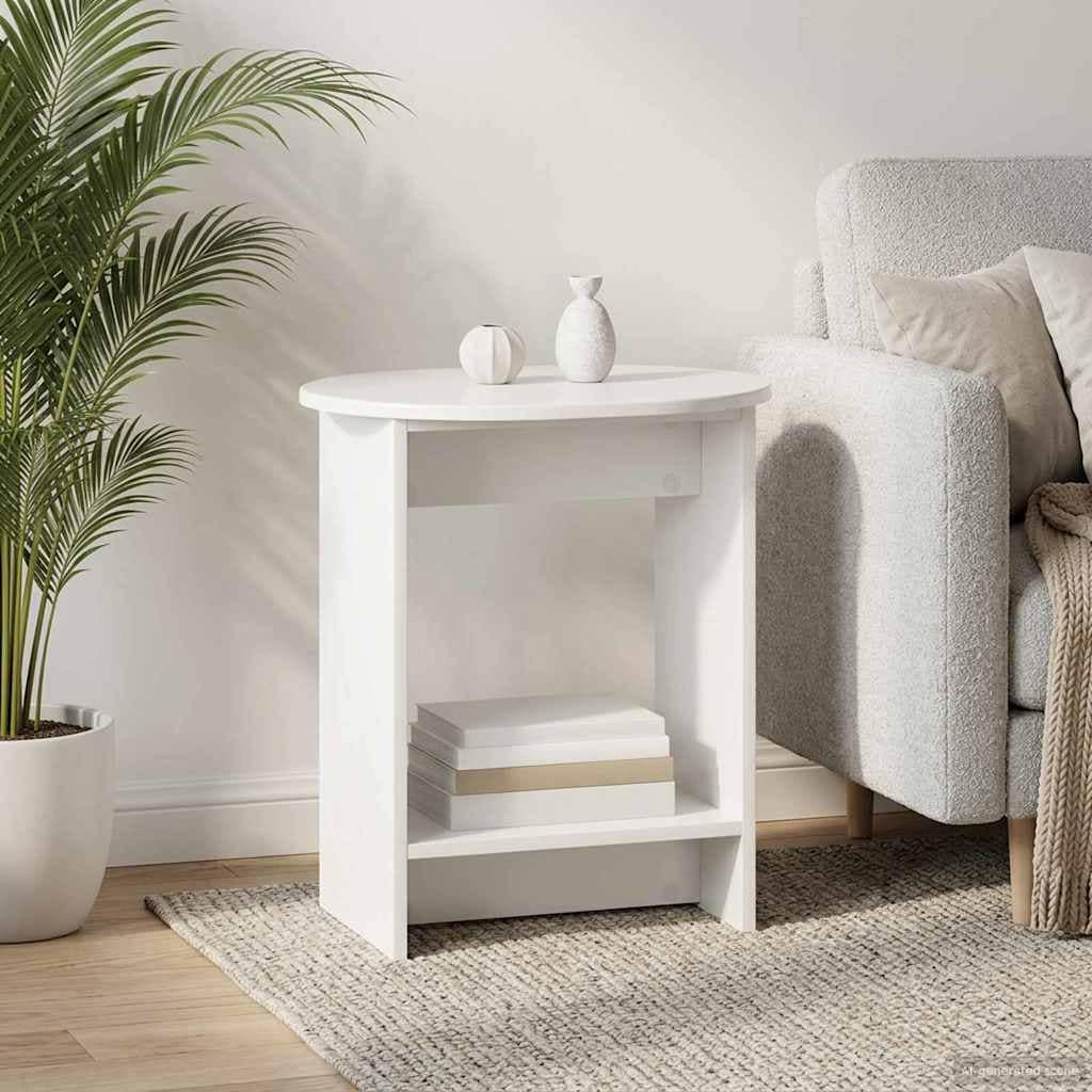 VidaXL Τραπεζάκι Πλευράς Γυαλιστερό Λευκό 50 x 39,5 x 55 εκ