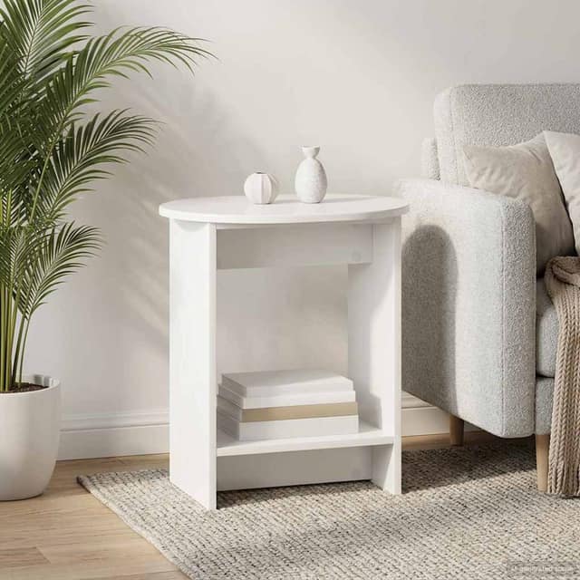 VidaXL Τραπεζάκι Πλευράς Γυαλιστερό Λευκό 50 x 39,5 x 55 εκ