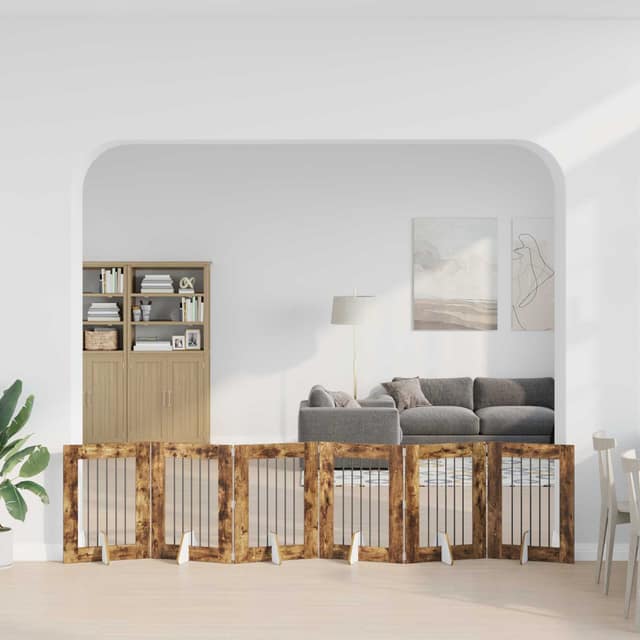 VidaXL Στερεωμένη γυαλιστερή πύλη για σκύλους 6 τμχ. 362 εκ