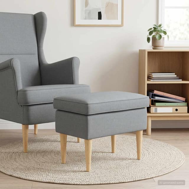 VidaXL Πολυθρόνα Ποδιών Ανοιχτό γκρι 55 x 35 x 41 εκ Πολυεστέρας
