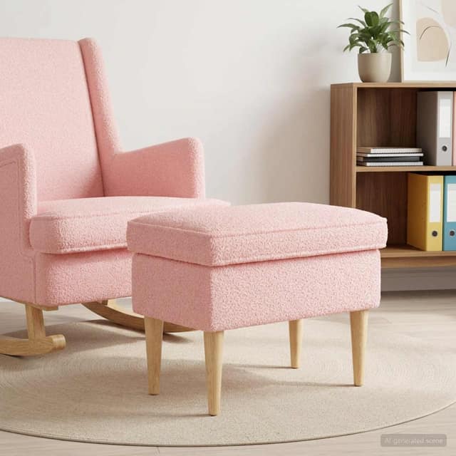 VidaXL Πολυθρόνα Ποδιών Ροζ 55 x 35 x 41 εκ Μπουκλέ