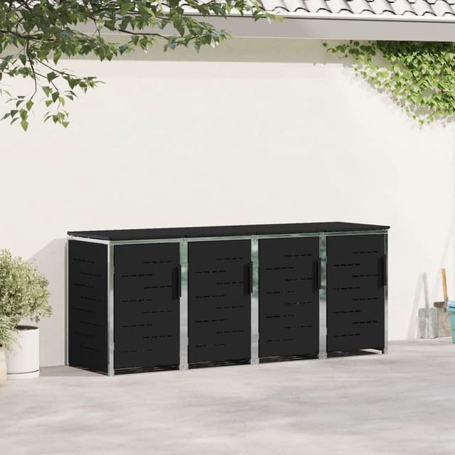 VidaXL Αποθήκευση Κάδου Γυρίσματος for 4 Bins 240L Ανοξείδωτο Ατσάλι