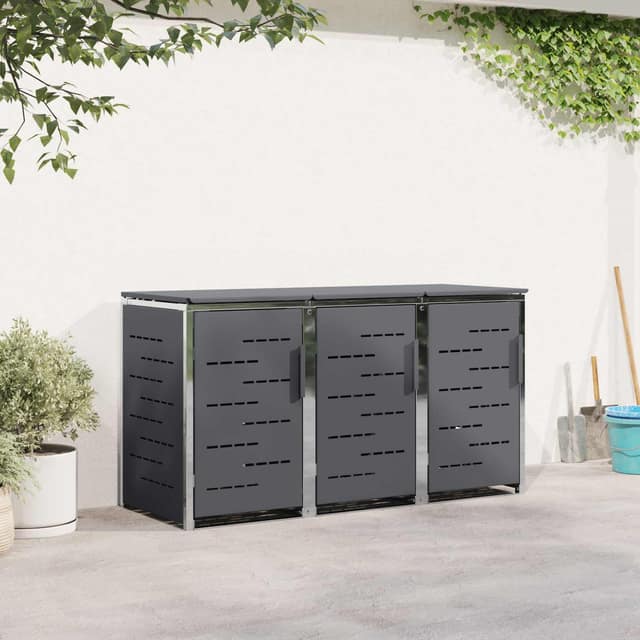 VidaXL Αποθήκευση Κάδου Γυρίσματος for 3 Bins 240L Ανοξείδωτο Ατσάλι