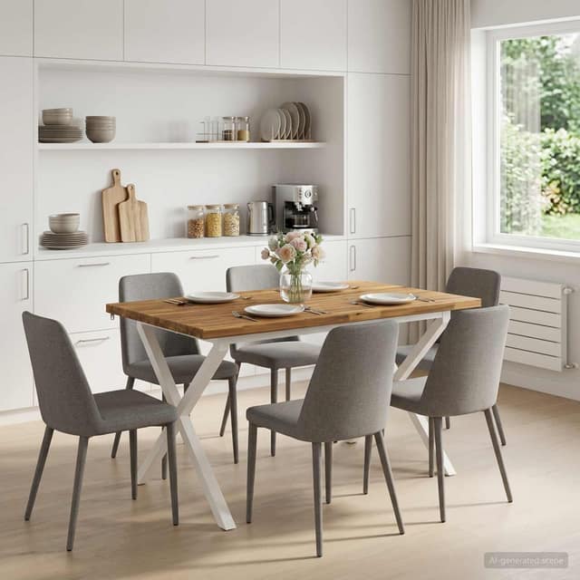 VidaXL Τετράγωνο Τραπέζι Φαγητού 120 x 80 x 75 εκ. Στερεό Ξύλο Ακακίας