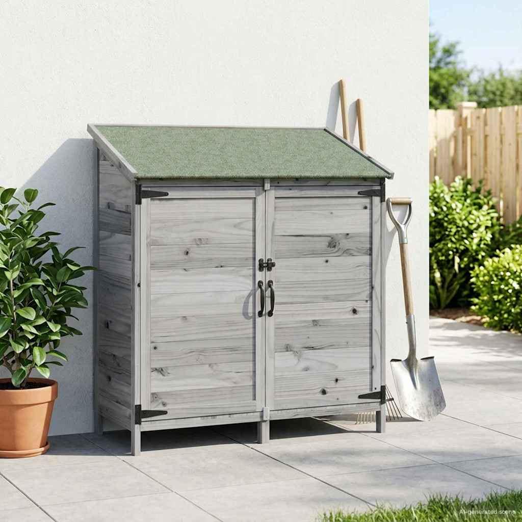 VidaXL Αποθήκη Κήπου Γκρι 106 x 56 x 113,5 cm Στερεό Ξύλο Πεύκου