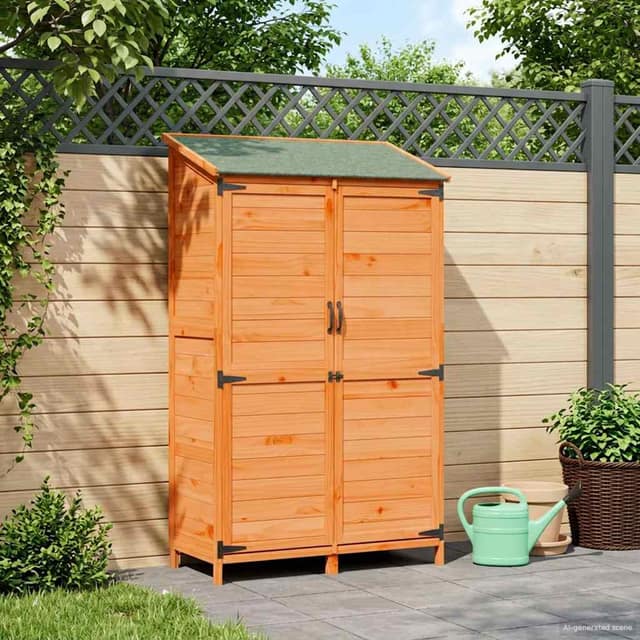 VidaXL Αποθήκη Κήπου Καφέ 106 x 56 x 176,5 cm Στερεό Ξύλο Πεύκου