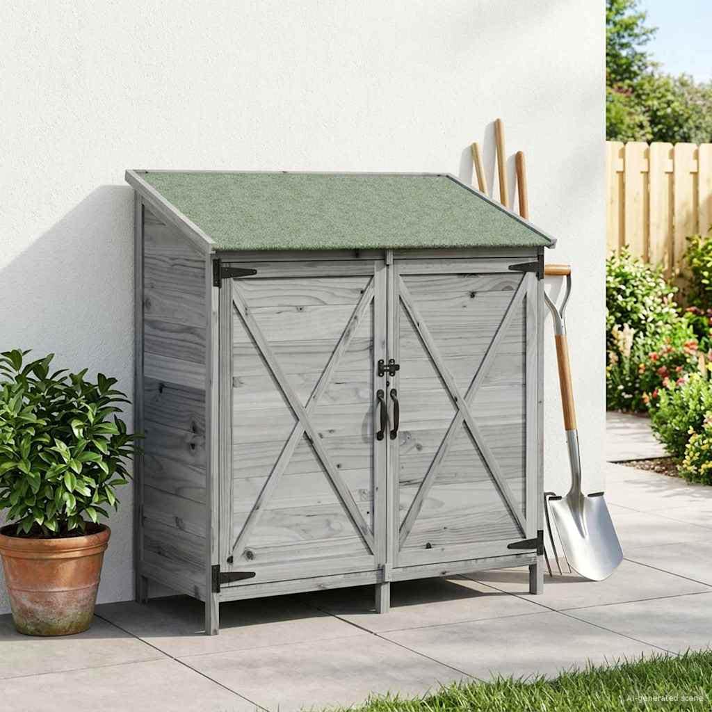 VidaXL Αποθήκη Κήπου Γκρι 106 x 56 x 113,5 εκ Στερεό Ξύλο Πεύκου