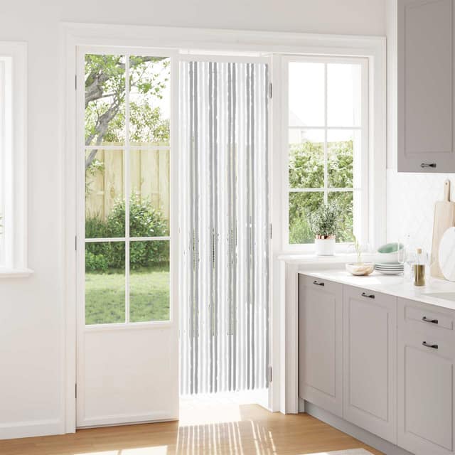 VidaXL Κουρτίνα εντόμων Chenille Ανοιχτό Γκρι και Λευκό 56 x 200 cm