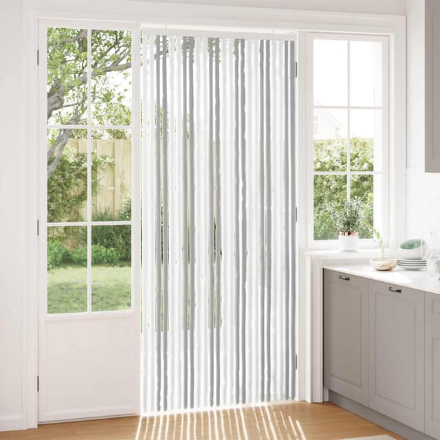 VidaXL Κουρτίνα εντόμων Chenille Ανοιχτό Γκρι και Λευκό 100 x 230 cm