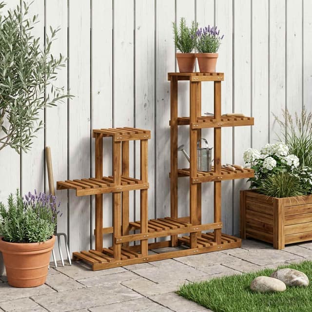 VidaXL Βάση φυτών Φυσικό 118 x 25 x 96,5 εκ. Στερεό Ξύλο Ακακίας