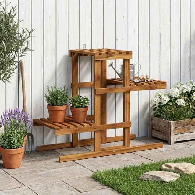 VidaXL Βάση φυτών Φυσικό 82 x 36 x 60 εκ. Στερεό Ξύλο Ακακίας