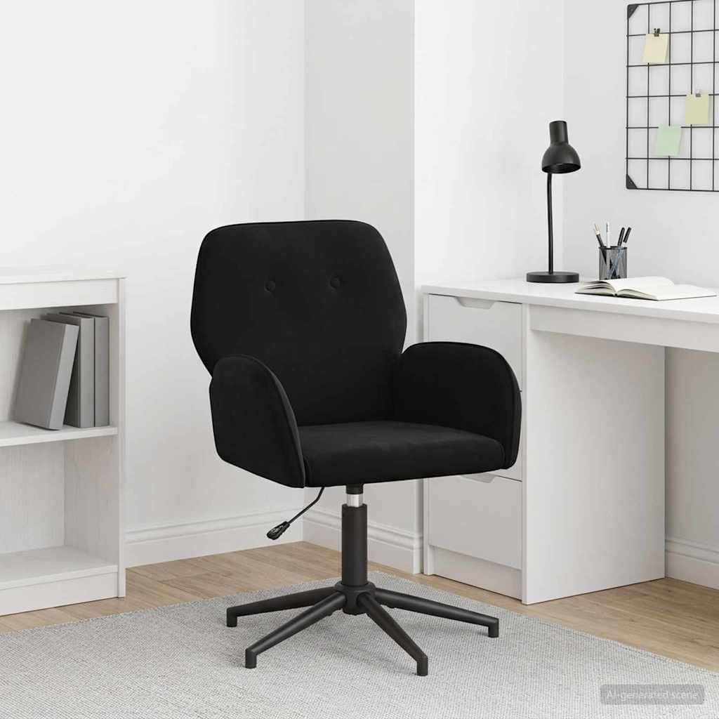 VidaXL Γυροσκοπική Καρέκλα Γραφείου Βελούδο 54 x 55 x 90 εκ Μαύρο