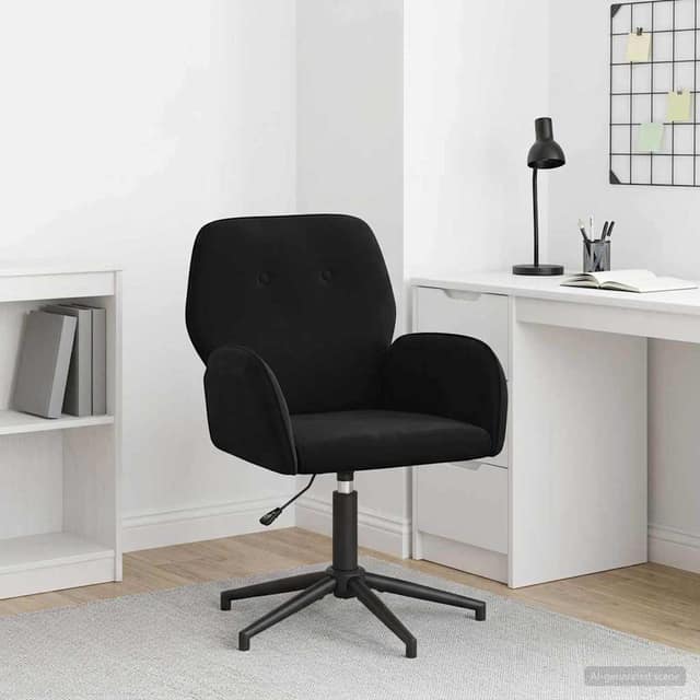VidaXL Γυροσκοπική Καρέκλα Γραφείου Βελούδο 54 x 55 x 90 εκ Μαύρο