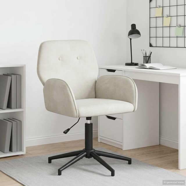 VidaXL Γυροσκοπική Καρέκλα Γραφείου Βελούδο 54 x 55 x 90 εκ Κρεμ