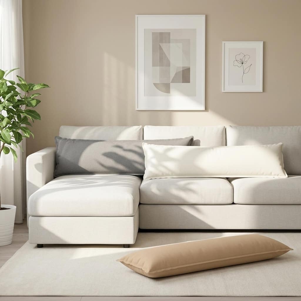 VidaXL Κάλυμμα Μαξιλαριού HOUTEN Κρεμ 40 x 145 εκ. Ψεύτικο Λινό