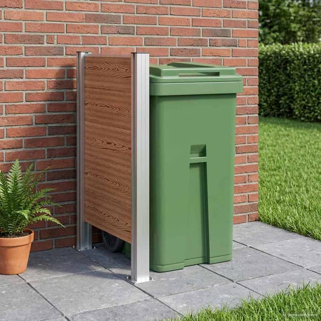VidaXL Φράχτης Σκουπιδιών Καφέ 85 x 12 x 115 εκ Αλουμίνιο και WPC