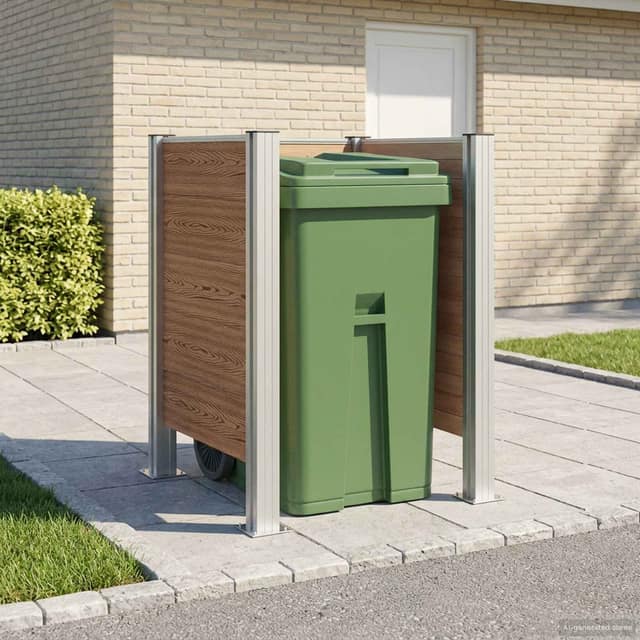 VidaXL Φράχτης Σκουπιδιών Καφέ 85 x 85 x 115 cm Αλουμίνιο και WPC