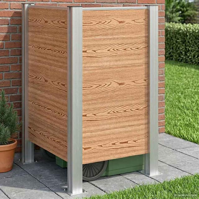 VidaXL Φράχτης Σκουπιδιών Καφέ 85 x 85 x 115 cm Αλουμίνιο και WPC