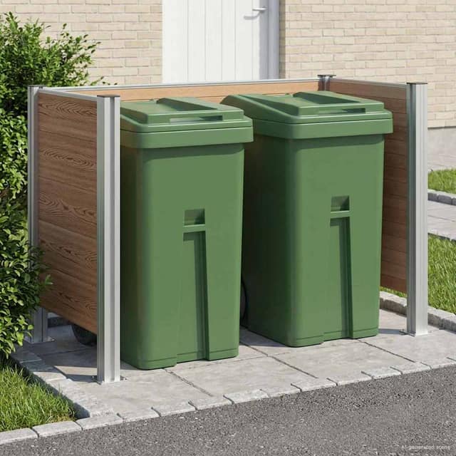 VidaXL Φράχτης Σκουπιδιών Καφέ 161 x 85 x 115 εκ Αλουμίνιο και WPC