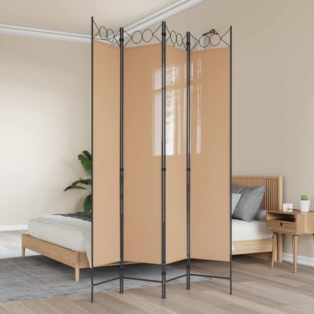 VidaXL 4-Πίνακας Διαχωριστικός Μπεζ 160 x 220 cm Ύφασμα