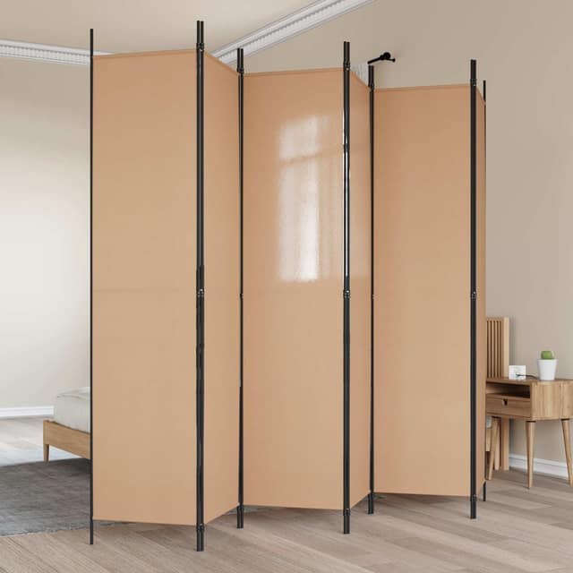 VidaXL Διαχωριστικό Δωματίου 6-Πάνελ Μπεζ 300 x 220 cm Ύφασμα