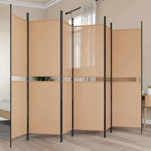 VidaXL Διαχωριστικό Δωματίου 6-Πάνελ Μπεζ 300 x 180 cm Ύφασμα