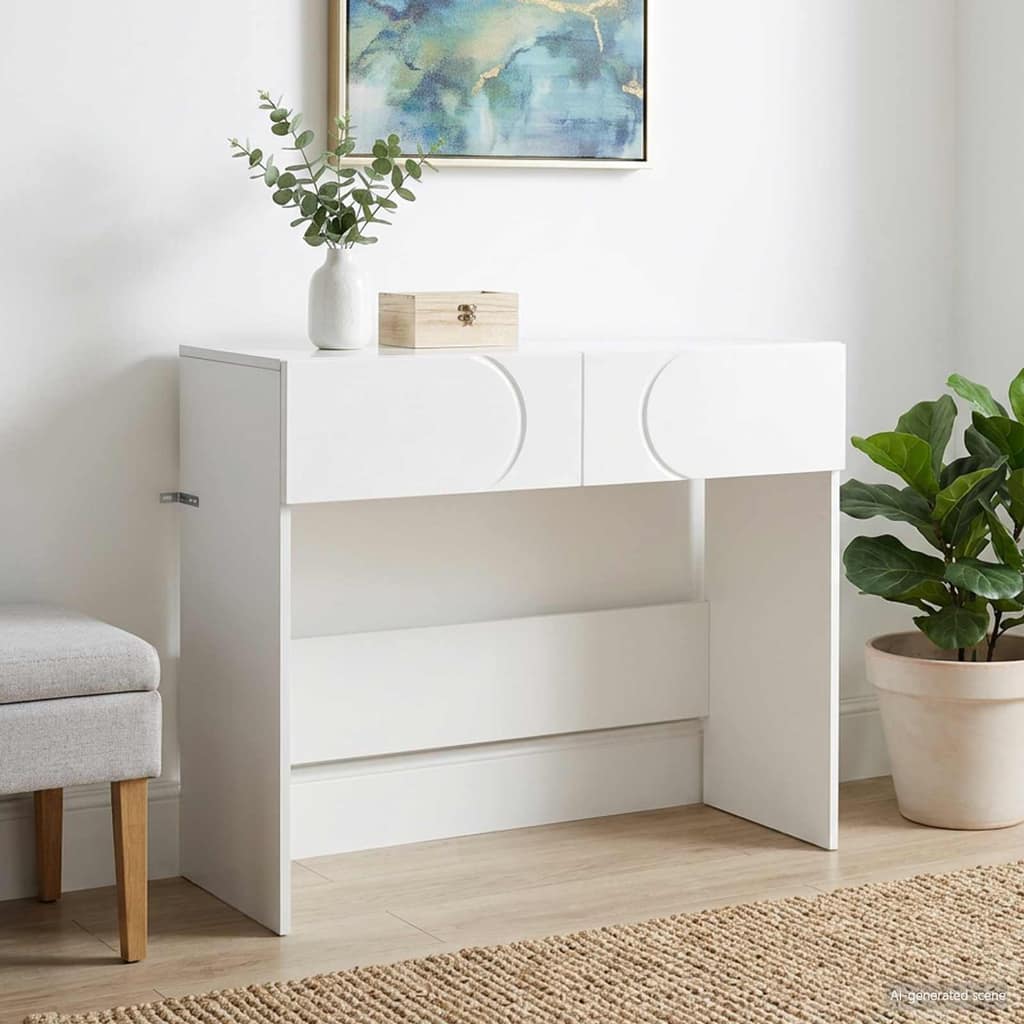 VidaXL Κονσόλα Λευκό 96,5 x 38 x 75 εκ. Επεξεργασμένο ξύλο