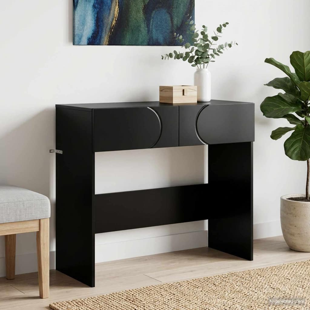 VidaXL Κονσόλα Μαύρο 96,5 x 38 x 75 εκ. Επεξεργασμένο ξύλο