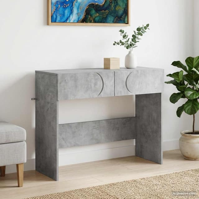 VidaXL Κονσόλα Γκρι Σκυροδέματος 96,5 x 38 x 75 εκ. Επεξεργασμένο ξύλο