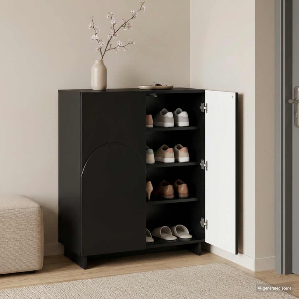VidaXL Παπουτσοθήκη 73 x 38 x 87,5 εκ. Επεξεργασμένο Ξύλο Μαύρο