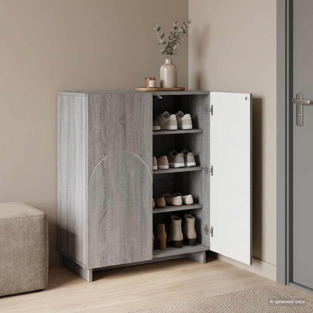 VidaXL Παπουτσοθήκη 73 x 38 x 87,5 εκ. Επεξεργασμένο Ξύλο Γκρι Sonoma