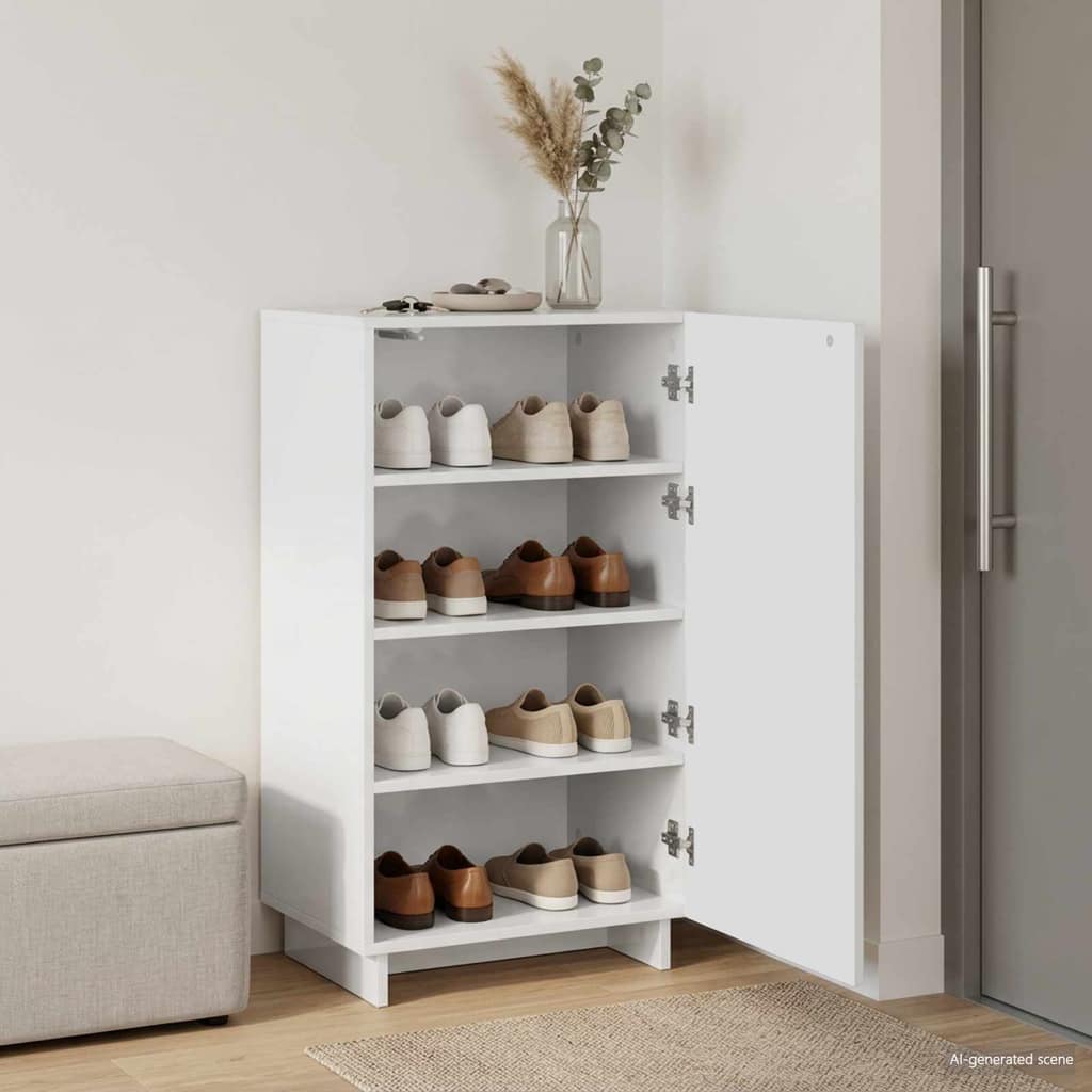 VidaXL Παπουτσοθήκη 48 x 38 x 87,5 εκ. Επεξεργασμένο ξύλο Λευκό