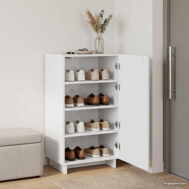 VidaXL Παπουτσοθήκη 48 x 38 x 87,5 εκ. Επεξεργασμένο ξύλο Λευκό