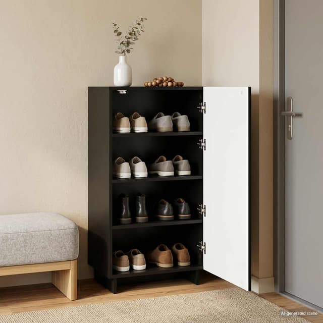 VidaXL Παπουτσοθήκη 48 x 38 x 87,5 εκ. Επεξεργασμένο ξύλο Μαύρο