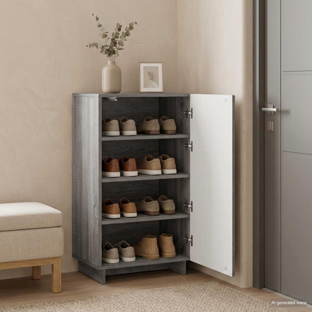 VidaXL Παπουτσοθήκη 48 x 38 x 87,5 εκ. Επεξεργασμένο ξύλο Γκρι Sonoma