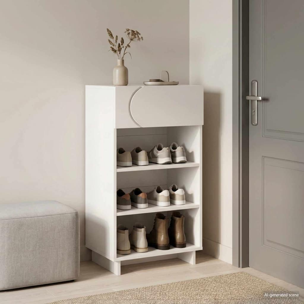 VidaXL Παπουτσοθήκη 48 x 38 x 87,5 εκ. Επεξεργασμένο ξύλο Λευκό