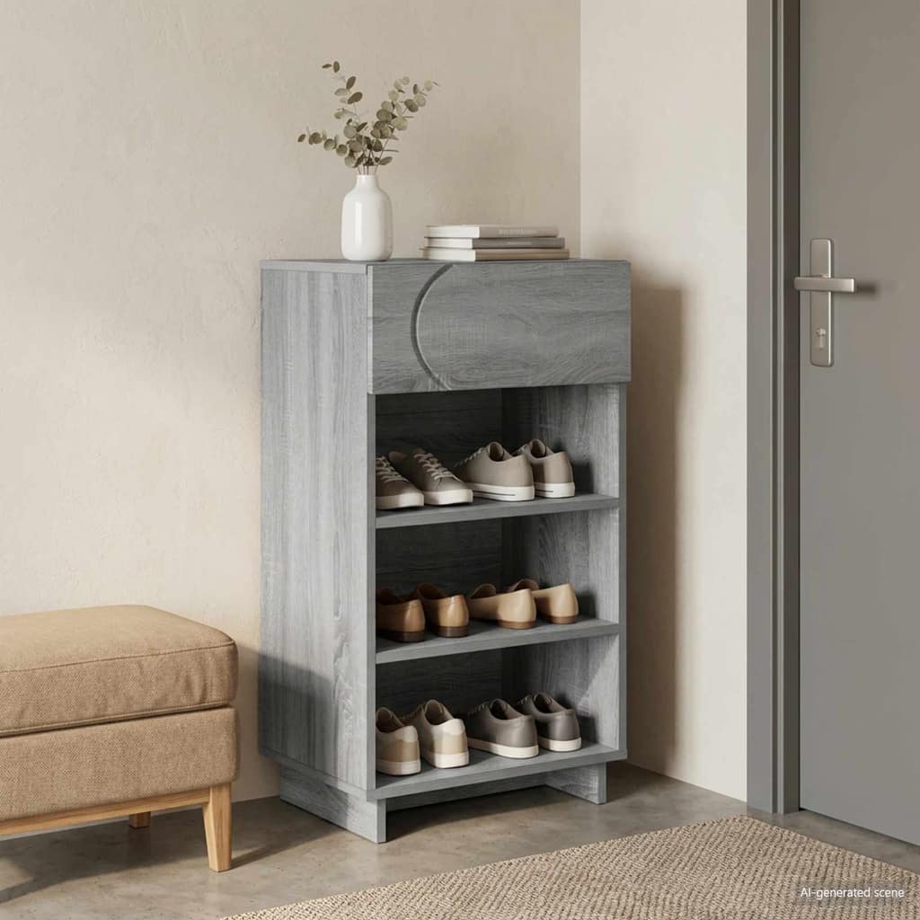 VidaXL Παπουτσοθήκη 48 x 38 x 87,5 εκ. Επεξεργασμένο ξύλο Γκρι Sonoma