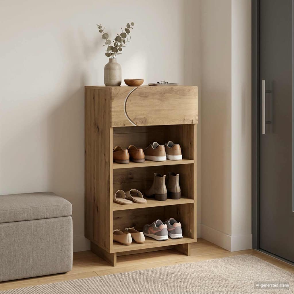 VidaXL Παπουτσοθήκη 48 x 38 x 87,5 εκ. Επεξεργασμένο ξύλο Artisan Δρυς