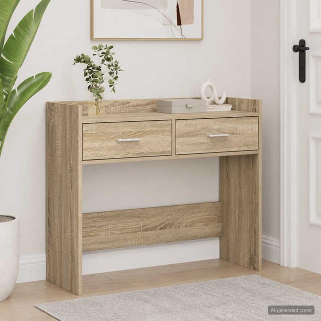 VidaXL Τραπέζι κονσόλας Sonoma Δρυς 90 x 35 x 80 εκ Επεξεργασμένο Ξύλο