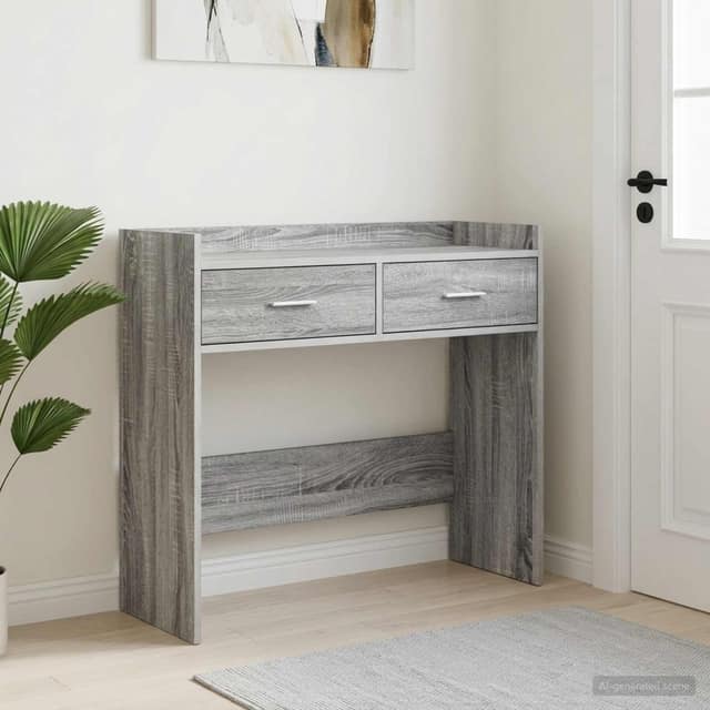 VidaXL Τραπέζι κονσόλας Γκρι Sonoma 90 x 35 x 80 εκ Επεξεργασμένο Ξύλο
