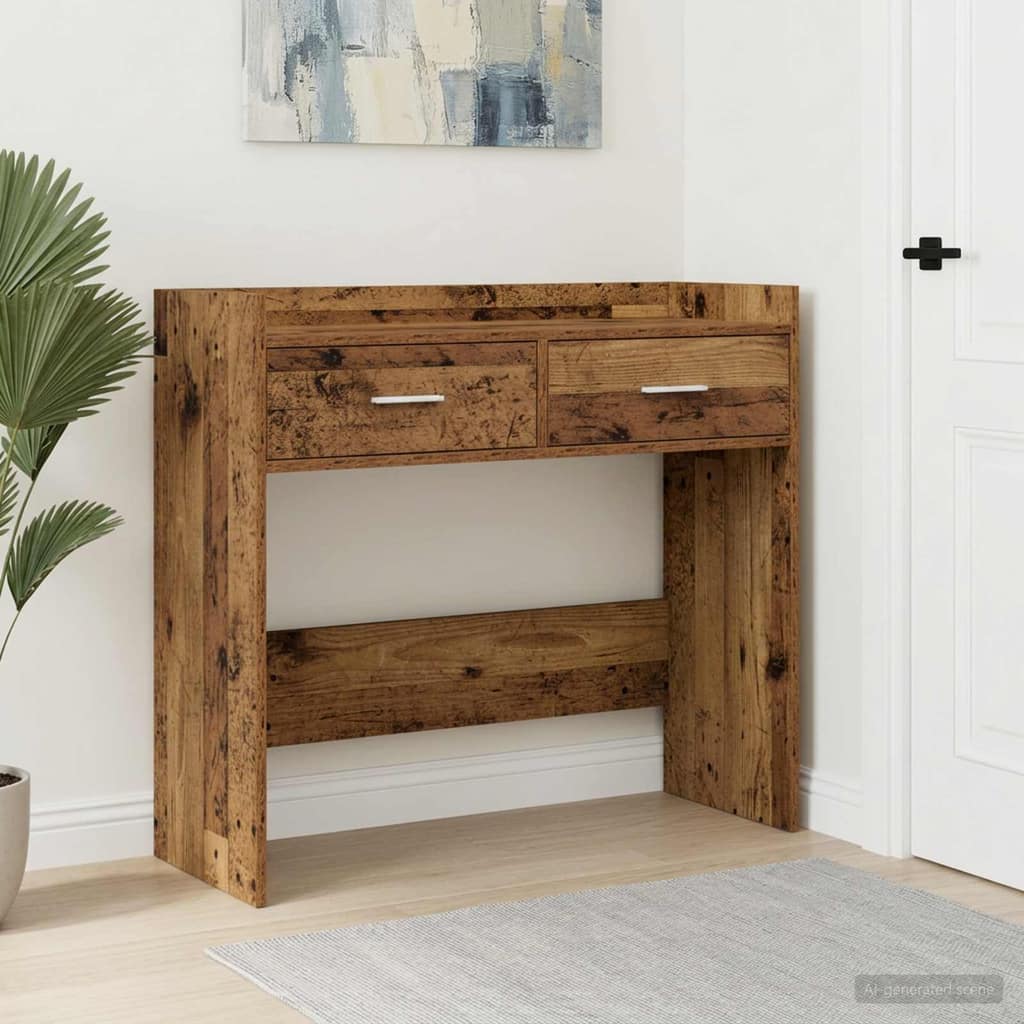 VidaXL Τραπέζι κονσόλας Παλαιωμένο ξύλο 90 x 35 x 80 εκ