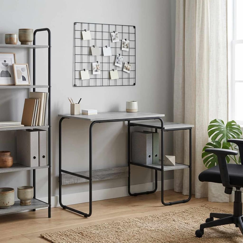 VidaXL Γραφείο με αποθηκευτικό χώρο Γκρι Sonoma 100 x 50 x 75 cm