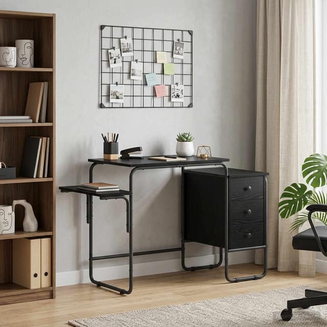 VidaXL Γραφείο με αποθηκευτικό χώρο Μαύρη Δρυς 120 x 50 x 75 cm