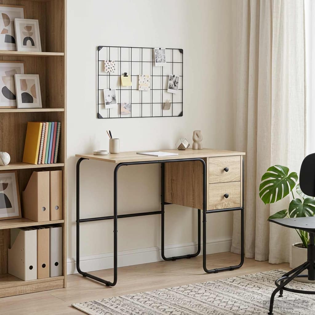 VidaXL Γραφείο με αποθηκευτικό χώρο Sonoma Δρυς 100 x 50 x 75 cm