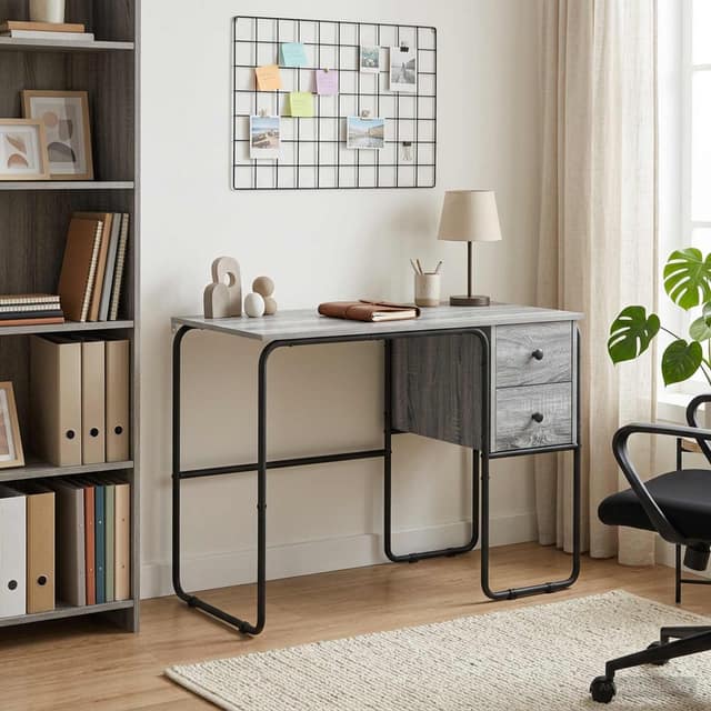 VidaXL Γραφείο με αποθηκευτικό χώρο Γκρι Sonoma 100 x 50 x 75 cm