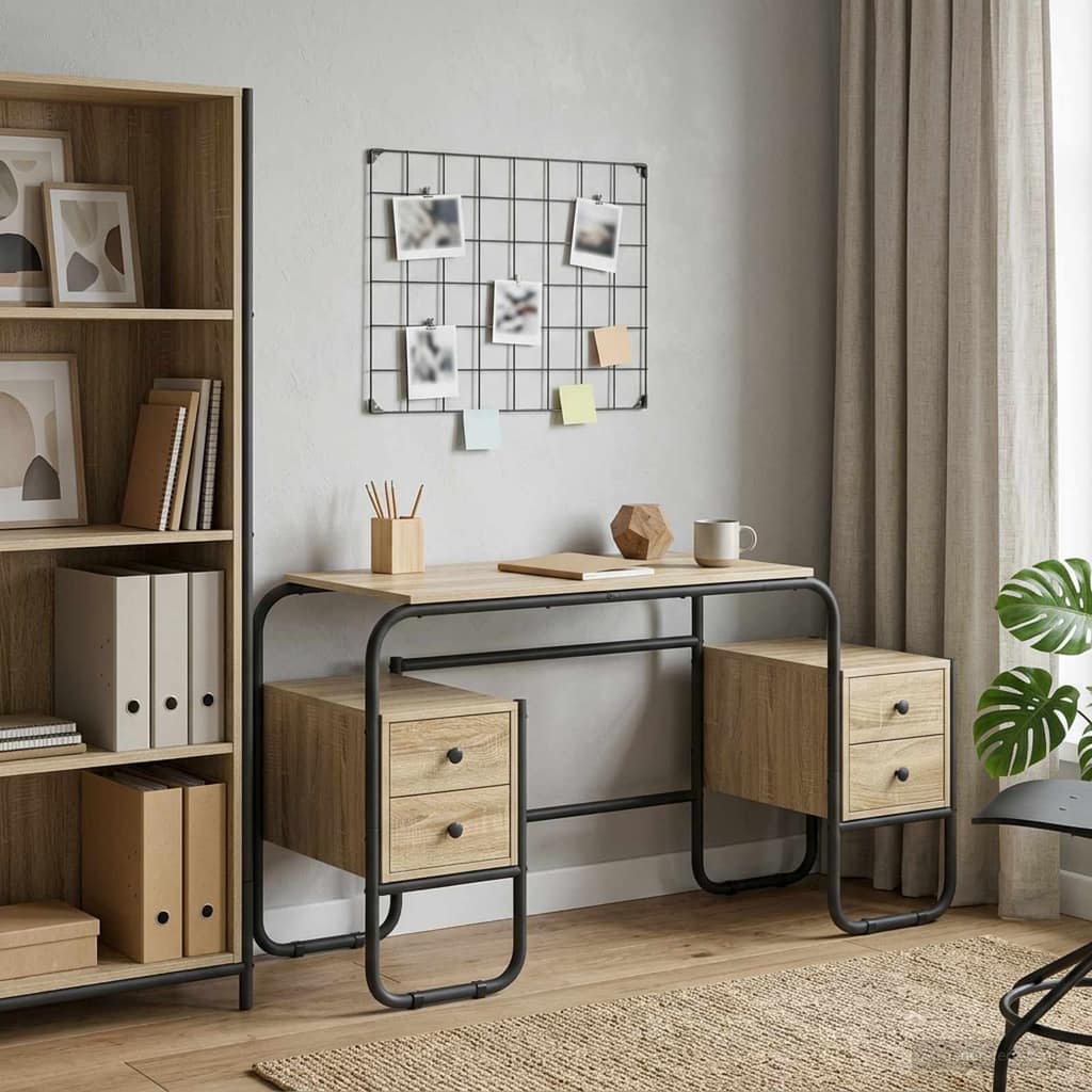 VidaXL Γραφείο με αποθηκευτικό χώρο Sonoma Δρυς 145 x 50 x 75 cm
